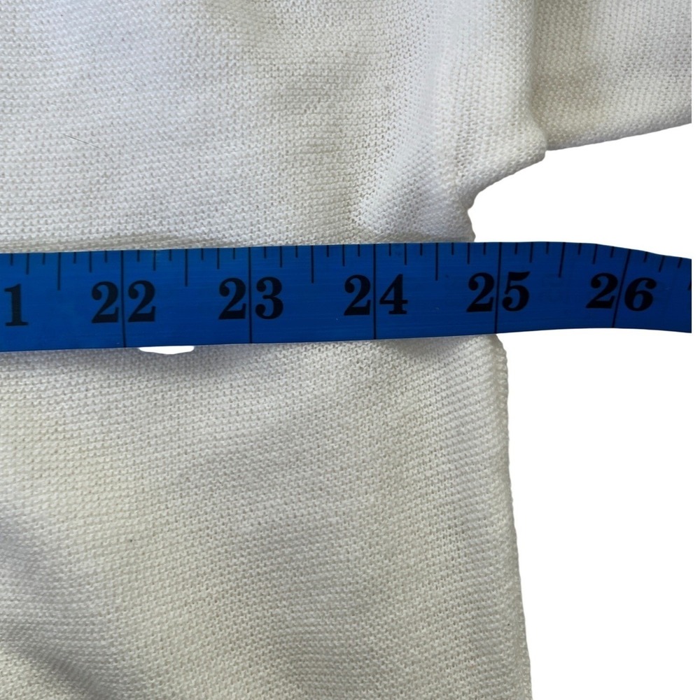 Relaxed Ivory V Neck Knit Sweater Banana Republic Oversized Drop Shoulder XL - Picture 8 of 10